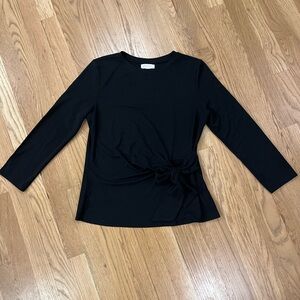 Elegant Black Bow Detail Blouse